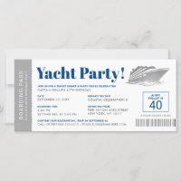 Personalised Cruise Ship Yacht Party Boarding Pass