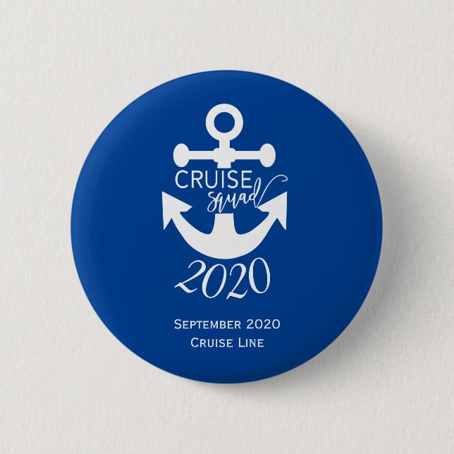 Personalised Cruise Squad Group Family Trip 6 Cm Round Badge (Front)