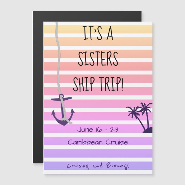 Personalised Cruise Stateroom Magnet Pastels (Front/Back)