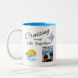 Personalised Cruising Through Life Together Couple Two-Tone Coffee Mug