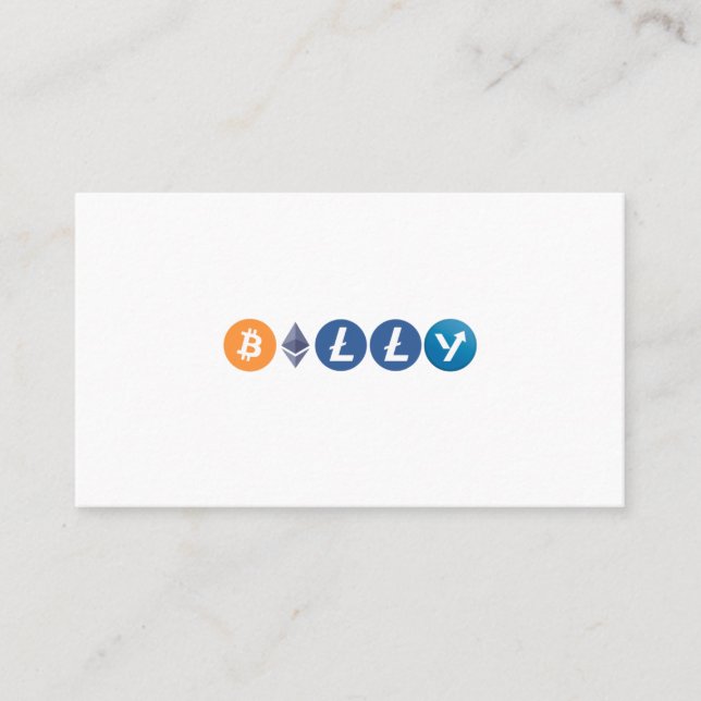 Personalised Cryptocurrency Logos Business Cards (Front)