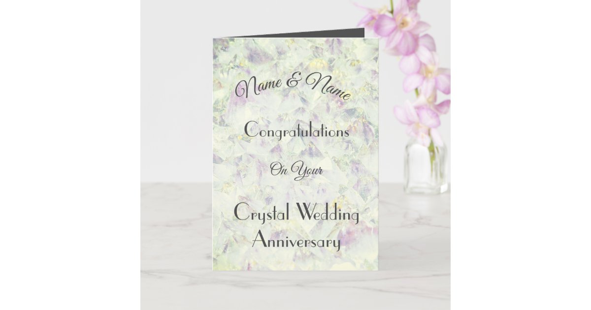 Personalised Crystal Anniversary Greeting Card Zazzle