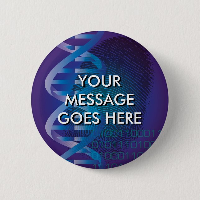 Personalised CSI DNA Fingerprint 6 Cm Round Badge (Front)