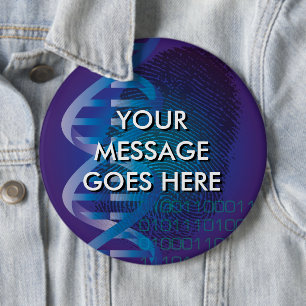 Personalised CSI DNA Fingerprint 6 Cm Round Badge
