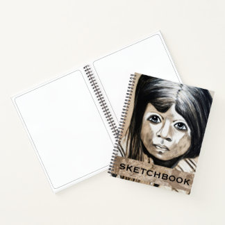Personalised Cubism Charcoal Portrait Sketchbook Notebook