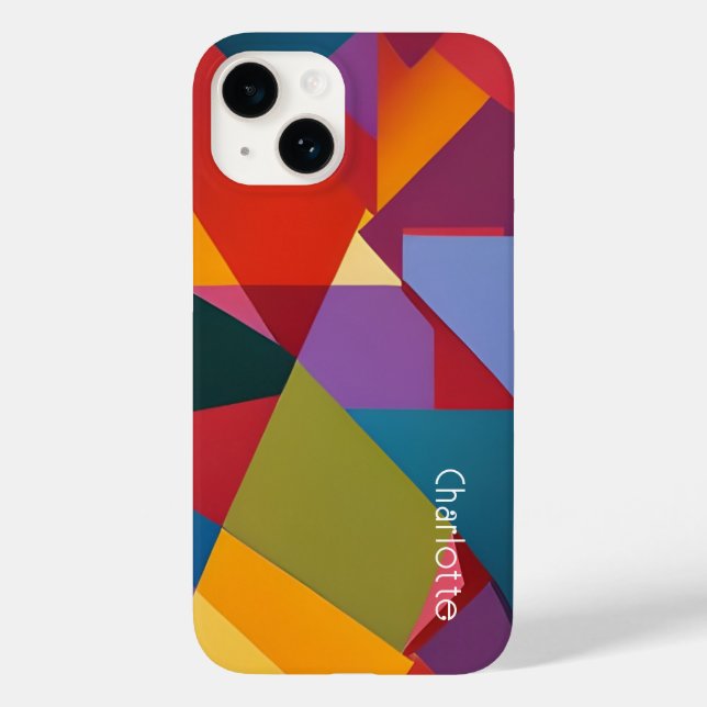 Personalised Cubism Design Pattern Text Template Case-Mate iPhone Case (Back)
