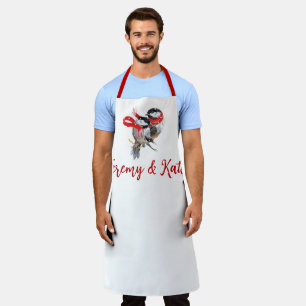 Personalised Cuddling Christmas Chickadees Apron