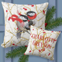 Personalised Cuddling Winter Chickadees 