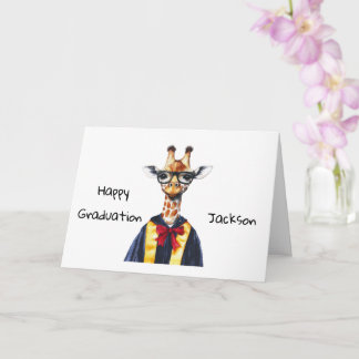 Personalised Cufe Giraffe Graduation Card