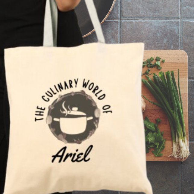 Personalised Culinary World Chef Cook Foodie Gift Tote Bag (Shop now and savour the joy of personalized cooking style!)