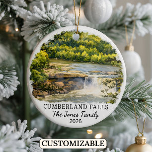 Personalised Cumberland Falls State Park, Kentucky Ceramic Tree Decoration