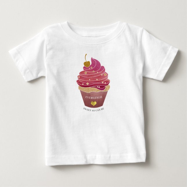 Personalised Cupcake Baby T-Shirt (Front)