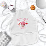 Personalised Cupcake Baking Little Baker Kids Apron<br><div class="desc">Personalised Cupcake Baking Little Baker Kids' Apron. Cute pink and white kids apron with a heart cupcake and the words little baker. Ideal apron for little girls. Personalise this custom design with a name or text.</div>