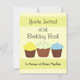 Personalised Cupcake Birthday Invitation