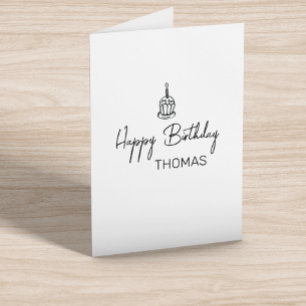 Personalised Cupcake Happy Birthday Minimalistic  Card