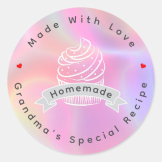 Personalised Cupcake Homemade Made With Love Classic Round Sticker