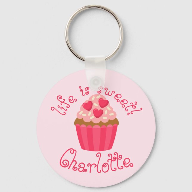 Personalised Cupcake Keychain (Front)