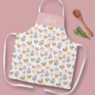 Personalised Cupcake pattern Apron