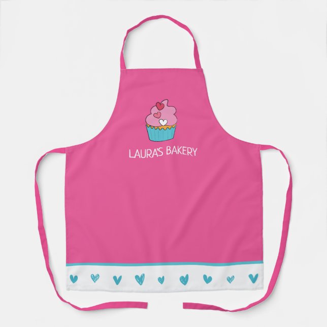 Personalised Cupcake Women's Apron (Front)