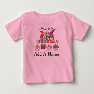 Personalised Cupcakes 2nd Birthday Tshirt