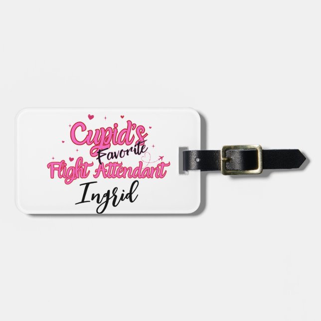 Personalised Cupid-Themed Luggage Tag (Front Horizontal)