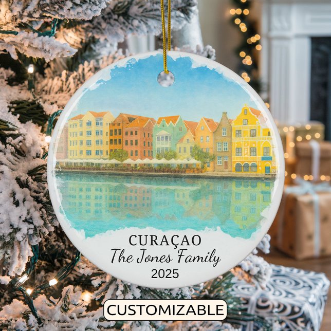 Personalised Curacao Ornament, Curacao Ceramic Tree Decoration (Creator Uploaded)