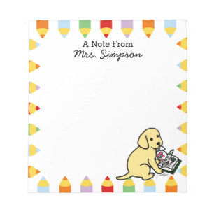 Personalised Curious Yellow Labrador Notepads