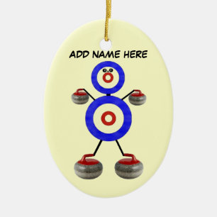 Personalised Curling Star Ceramic Tree Decoration