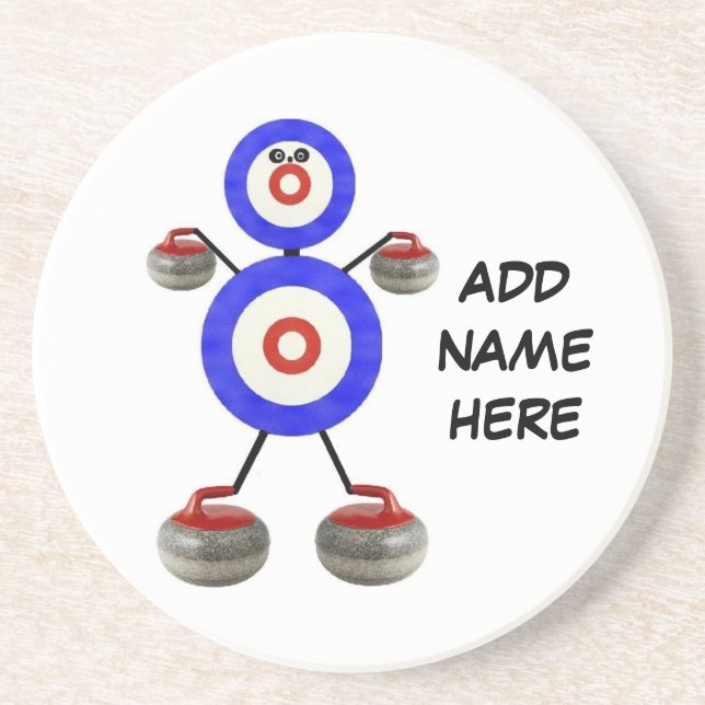 Personalised Curling Star Coaster (Front)