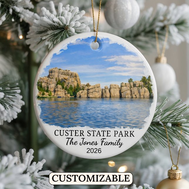 Personalised Custer State Park Custom South Dakota Ceramic Tree Decoration (Creator Uploaded)