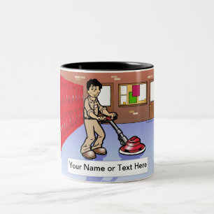 Personalised Custodian - Male Cartoon Two-Tone Coffee Mug