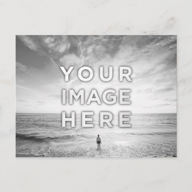 Personalised Custom 2 Photo Black And White  Postcard (Front)