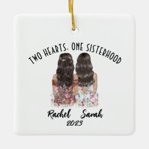 Personalised Custom 2 sisters Ceramic Ornament