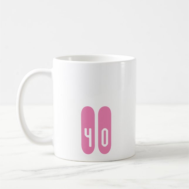 Personalised Custom 40 Mug,  40th birthday Coffee Mug (Left)