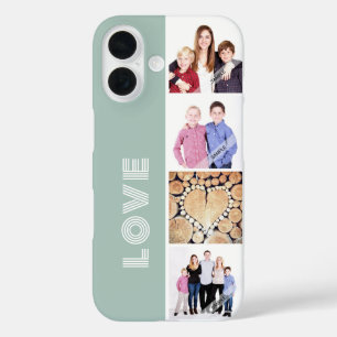 Personalised Custom 4 Photo Collage Love Family iPhone 16 Case