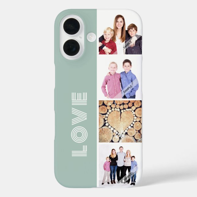 Personalised Custom 4 Photo Collage Love Family Case-Mate iPhone Case (Back)
