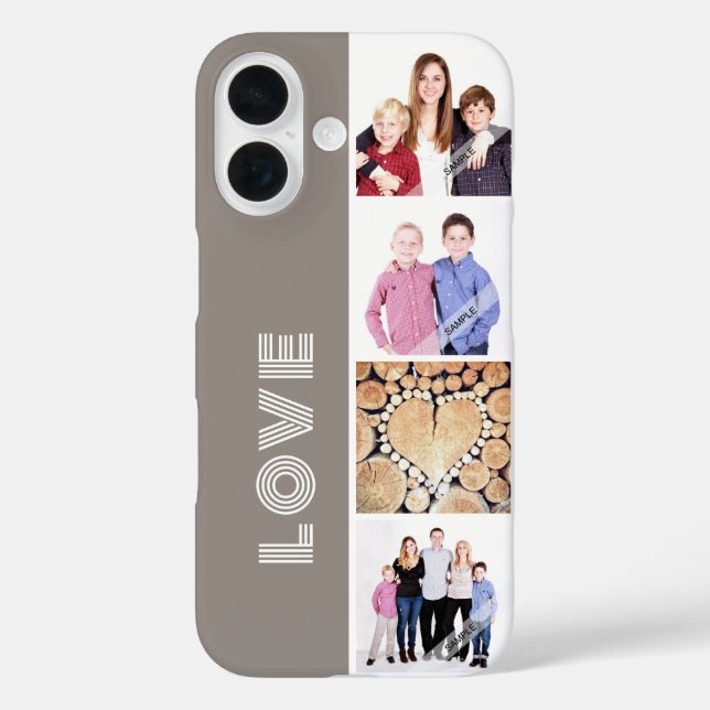 Personalised Custom 4 Photo Collage Love Family Case-Mate iPhone Case (Back)