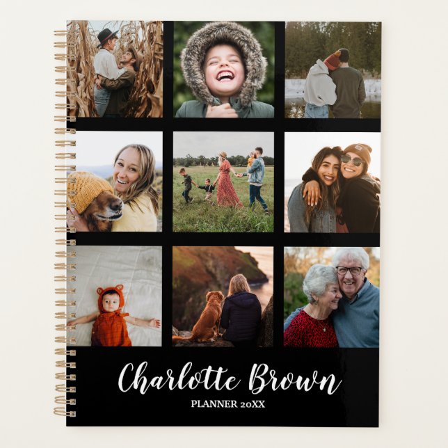 Personalised Custom 9 Photos Collage Planner (Front)