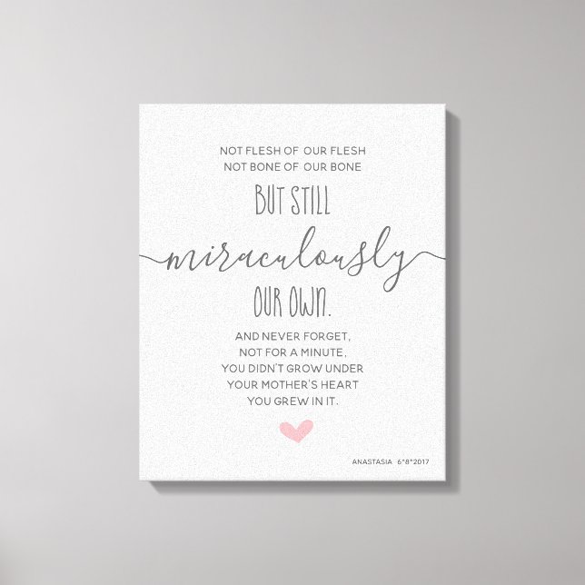 Personalised Custom Adoption Day Gift / Present Canvas Print (Front)