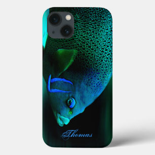 Personalised custom aqua aquarium fish fishing iPhone 13 case