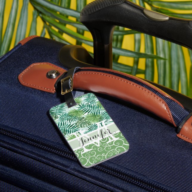 Personalised Custom Bag Tag With Tropical Design (Front Insitu 1)