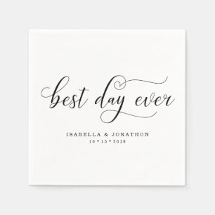 Personalised Custom "Best Day Ever" Wedding Napkin