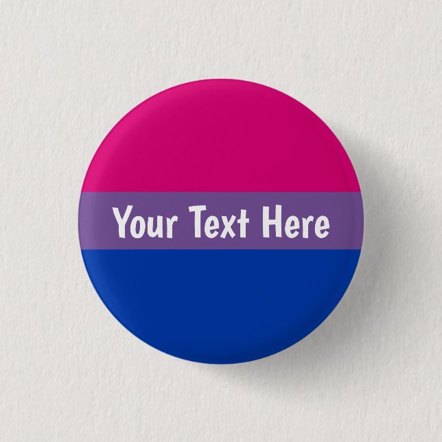 Personalised Custom Bi Bisexual Flag 3 Cm Round Badge (Front)