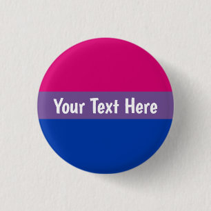 Personalised Custom Bi Bisexual Flag 3 Cm Round Badge