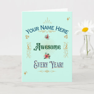 Personalised Custom Birthday Card - Awesome