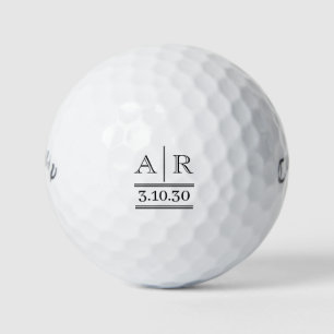 Personalised Custom Black Monogram Golf Balls