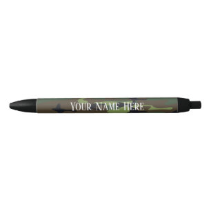 Personalised Custom Black Trim Pen, Black Ink Black Ink Pen