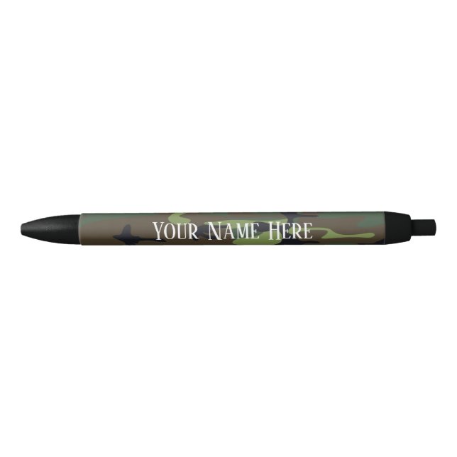 Personalised Custom Black Trim Pen, Black Ink Pen (Front)