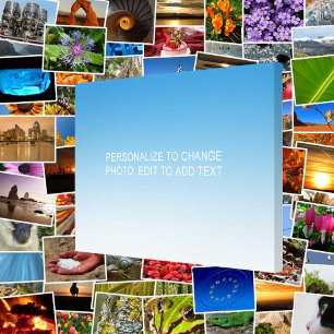 Personalised Custom Blue Artwork Photo Add Text Canvas Print