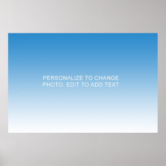 Personalised Custom Blue Artwork Photo Add Text Poster